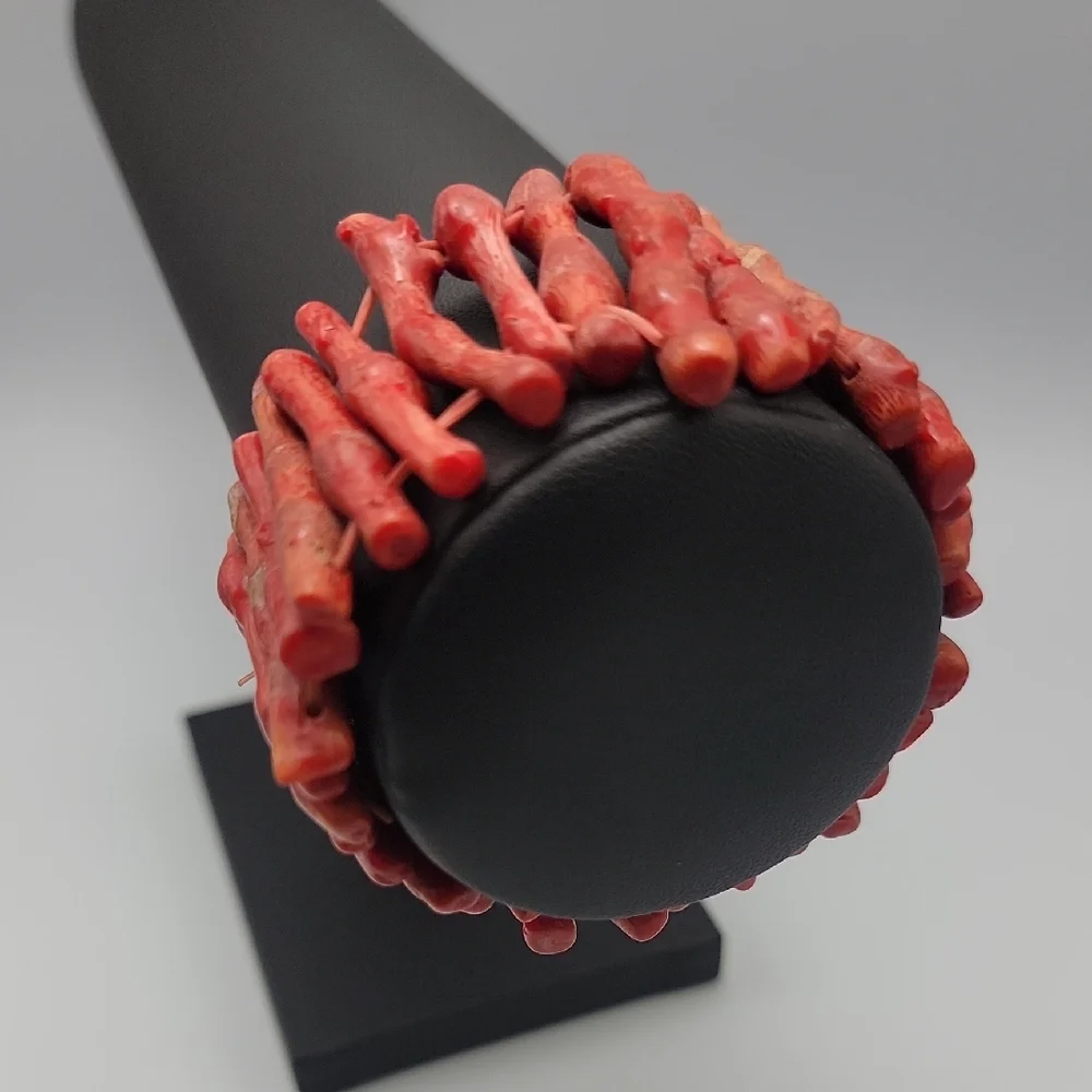 Rustic Red Coral Men's Bracelet